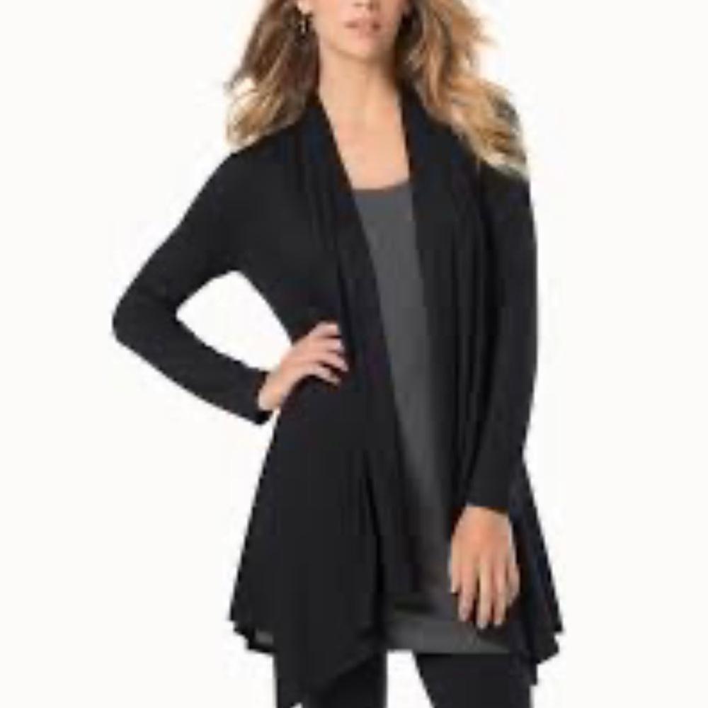 Union Of Angels Black Long Knit Drapey Cardigan L
